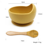 Μπoλ Φαγητού Σιλικόνης με κουτάλι Dusty Pink - Image 2