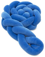 Πάντα πλεξούδα τριπλή χειροποίητη Velvet 200x18εκ Blue - Image 2