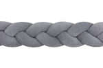 Πάντα πλεξούδα τριπλή χειροποίητη Velvet 200x18εκ Dark Grey - Image 3