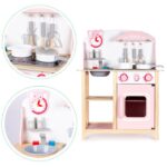 2 σε 1 ξύλινη κουζίνα, πάγκος καταστημάτων + αξεσουάρ Ecotoys - Image 8