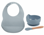 Μπoλ Φαγητού Σιλικόνης με κουτάλι Dusty Blue - Image 6