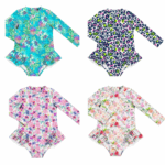 Παιδικό ολόσωμο Μαγιό Paint Flowers - Image 2