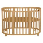 Κούνια 7 σε 1 φυσικό ξύλο με δώρο στρώμα 124x73 cm - Image 2