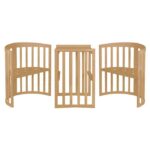 Κούνια 7 σε 1 φυσικό ξύλο με δώρο στρώμα 124x73 cm - Image 5