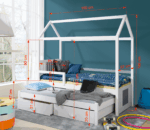 Jonas 2 ατόμων Σπιτάκι Παιδικό κρεβάτι ΜΑΣΙΦ με συρόμενο - Image 3