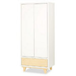 Δίφυλλη ντουλάπα Lydia Λευκό / Πεύκο - Image 4