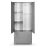 Βρεφική δίφυλλη ντουλάπα Pauline Graphite - Image 2