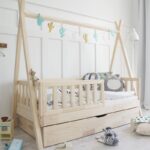 Tipi Plus παιδικό κρεβάτι με πλακέ κάγκελο και συρτάρι ή δεύτερο κρεβάτι