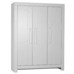 Τρίφυλλη ντουλάπα Calmo Λευκή - Image 5