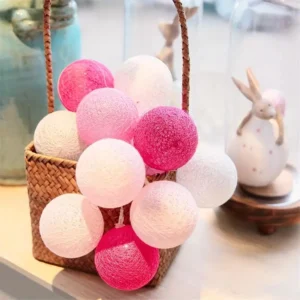 Διακοσμητικά φωτάκια μπαταρίας Λευκό-Ροζ-Φούξια