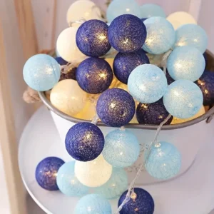 Διακοσμητικά φωτάκια μπαταρίας Λευκό-Γαλάζιο-Μπλε