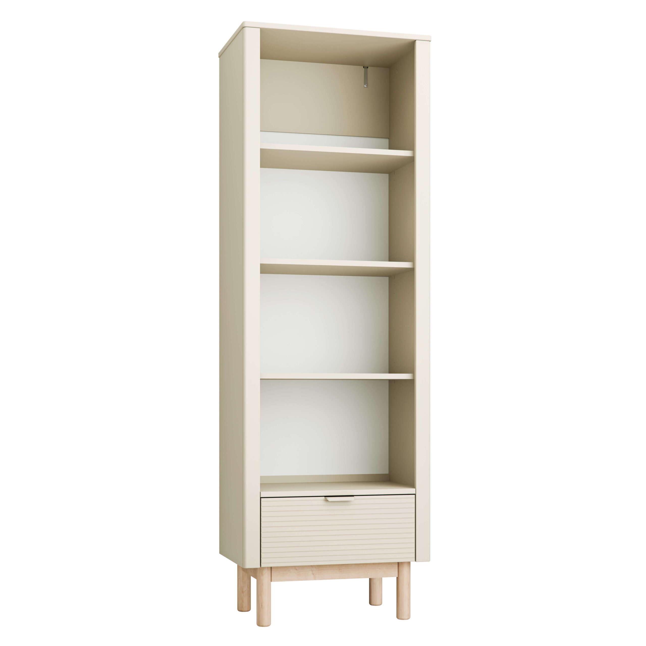 white-Miloo_bookcase_high_champagne_1-scaled Miloo Βιβλιοθήκη Ψηλή Σαμπανιζέ - Image 1