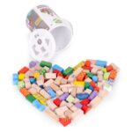 Ξύλινα τουβλάκια 100 τεμ., κουβά + διαλογέας Ecotoys - Image 7