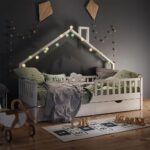 Κρεβάτι Marco μασίφ οξιά με αφαιρούμενη σκεπή