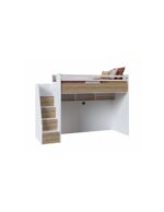 JOKER παιδική κουκέτα ΛΕΥΚΟ / ΦΥΣΙΚΟ ΞΥΛΟ για στρώμα 100 X 200 με ΣΚΑΛΟΠΑΤΙΑ (ΣΥΝΘΕΣΗ) - Image 7