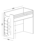 JOKER παιδική κουκέτα ΛΕΥΚΟ / ΦΥΣΙΚΟ ΞΥΛΟ για στρώμα 100 X 200 με μεταλλική σκάλα (ΣΥΝΘΕΣΗ) - Image 6