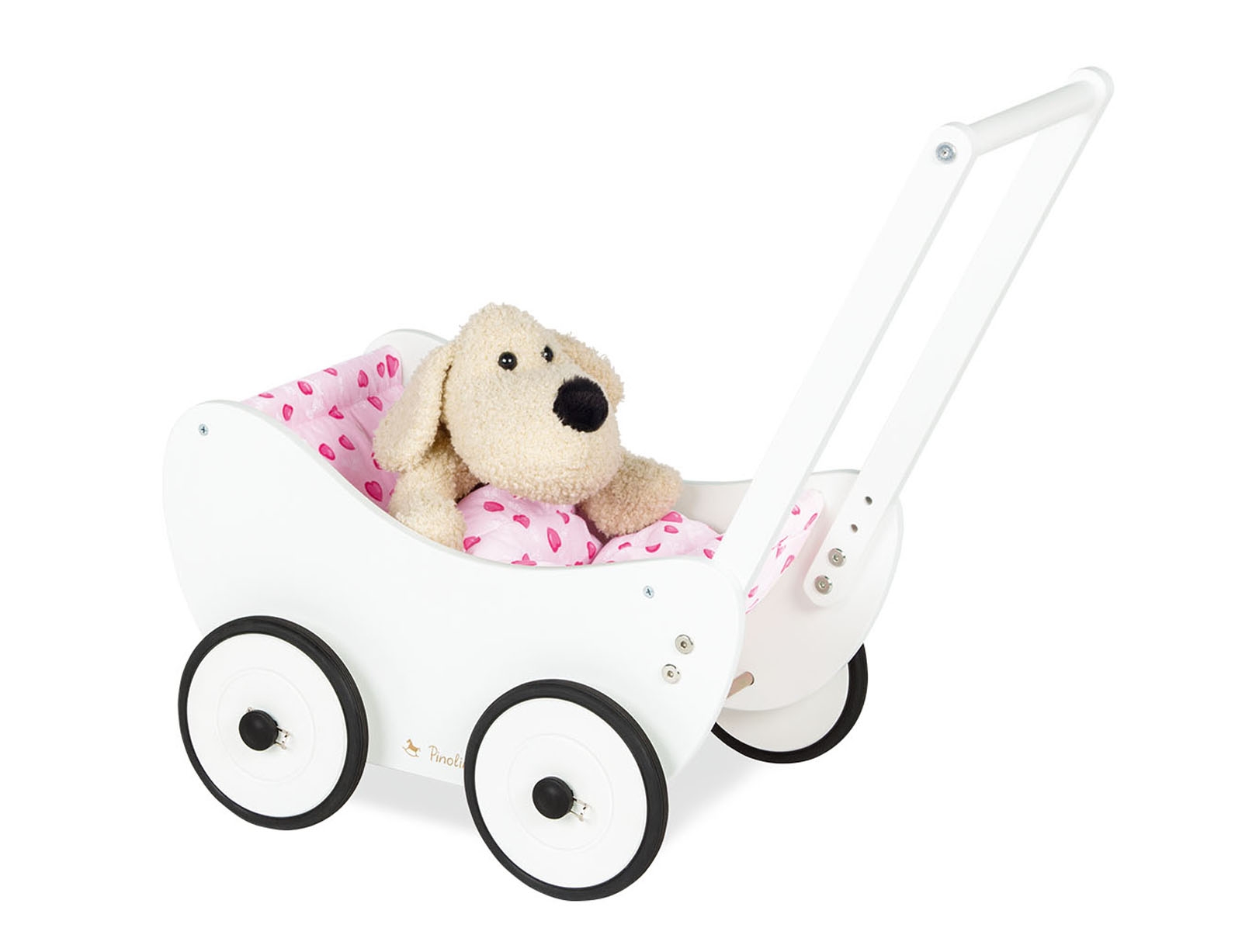 image_returner Ξύλινο Καρότσι για κούκλες Trixi 47x35x53cm - Ηλικίες 1+ έτους Λευκό - Image 1