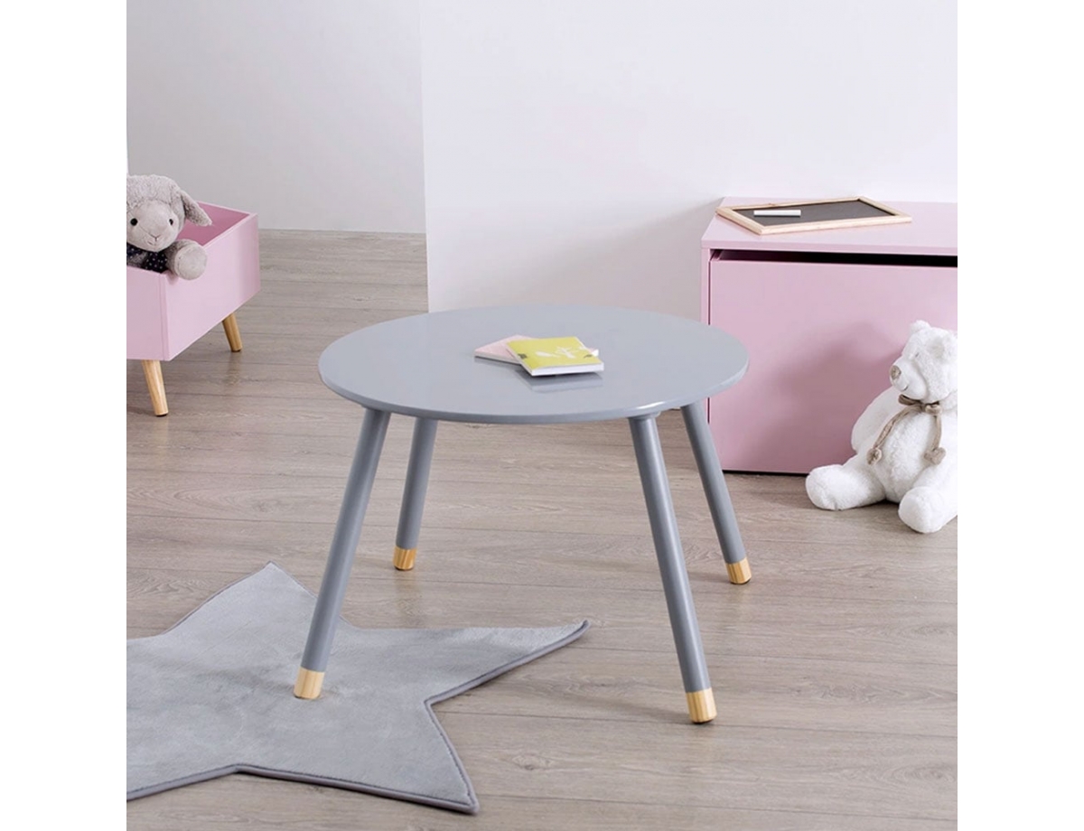 image_returner Παιδικό ξύλινο Τραπεζάκι, Φ60 x 43 cm, Γκρι127152C - Image 1