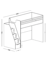 JOKER παιδική κουκέτα ΛΕΥΚΟ / ΓΚΡΙ για στρώμα 100 X 200 με ΣΚΑΛΟΠΑΤΙΑ (ΣΥΝΘΕΣΗ) - Image 10