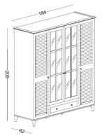 Τετράφυλλη ντουλάπα με καθρέφτη Golf - Image 6