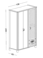 Τρίφυλλη ντουλάπα Hayal - Image 4