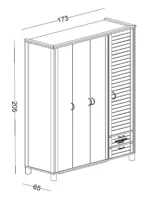 Τετράφυλλη ντουλάπα Hayal - Image 4