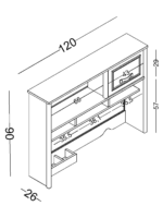 Γραφείο με ράφια Poli - Image 3