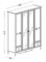 Τετράφυλλη ντουλάπα με καθρέφτη Orion - Image 6