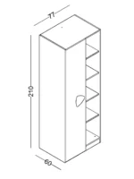 Μονόφυλλη Ντουλάπα με ράφι Nora - Image 3