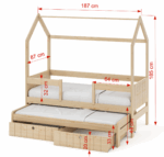 Nolan 2 ατόμων Σπιτάκι κρεβάτι ΜΑΣΙΦ με συρόμενο και Αφαιρούμενη σκεπή - Image 4