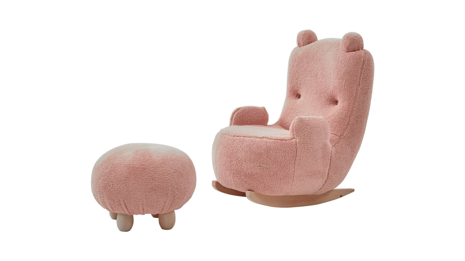 Panda Κουνιστή πολυθρόνα Panda με υποπόδιο (Ροζ) - Image 1