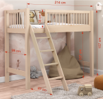 EVI Υπερυψωμένο κρεβάτι ΜΑΣΙΦ ξύλο - Image 4