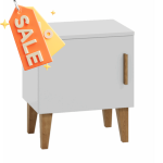 Κομοδίνο Kubi Λευκό - Bazaar