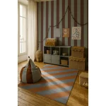 Ταπετσαρία Wide stripes classy brown and misty blue - Image 4